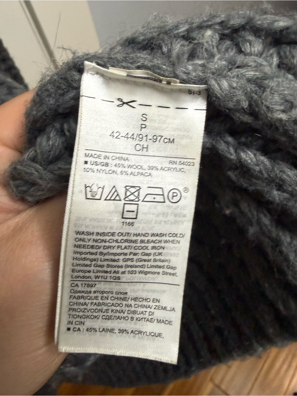 Banana Republic Heritage Collection Charcoal Wool Alpaca Shawl Collar Cardigan S - Picture 5 of 5